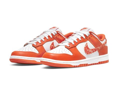 orange and white bandana dunks